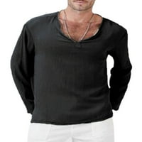 Nizieer Muške ribolov na otvorenom majica s dugim rukavima V izrez zimski pad osnovni čvrsti tee casual labav pulover