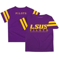 TODDLER PURPLE LSU Shreveport Pilots Mom Logo Stripes Majica