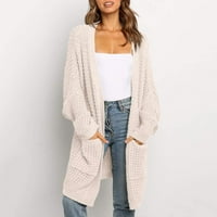 Ženski boho patchwork kardigan s dugim rukavima otvoreni prednji pleteni džemperi DESETERS Džepovi Napomena Molimo kupiti jednu ili dvije veličine veće