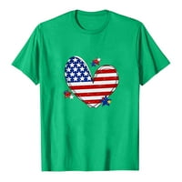 Stamzod Ženski vrhovi Dan nezavisnosti Ispisana majica Labavi casual okrugli vrat kratki rukav za bluzu klirens