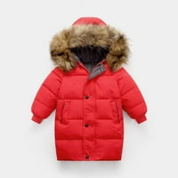 WAVSUF KIDS OSNTEWER za djevojčice i dječake Ležerne prilike i zima Chilly Cleance Crvene jakne veličine