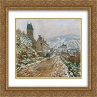 Claude Monet Matted Gold Ornate uramljena umjetnost Print 'put u vetheuilu zimi'