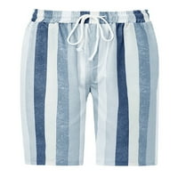 Prednje ljetne kratke hlače za žene Dužina koljena Bermuda kratke hlače Ležerne hlače Elastična struka kratke hlače tamno plave m