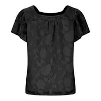 XYSAQA majice za žene Dressy Casual Square Craft Puff kratkih rukava Ležerne prilike Ženska majica Bloues