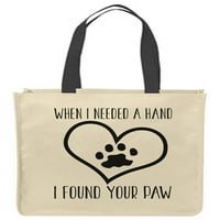 Platnene torbe kada mi treba ruka našao sam vašu šapu slatku usvajanje životinja Kućni ljubimci za višekratnu kupovinu Smiješne poklon torbe