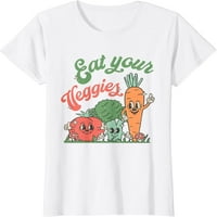 Ženske vrhove jedu vaše povrće retro pomagalo veganski poljoprivredni tržište povrća majica poklon posada vrata za zabavu TEE