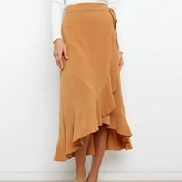 Ženske suknje iznad koljena FAU kožna suknja Olovka suknja Stretchy flared suknja Vintage A-line suknje