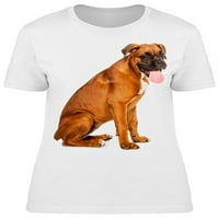 Njemački bokser štene na bočnoj majici žene -Image by shutterstock, žensko malo