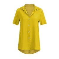 Advoicd Sportski vrtovi Ženske košulje Ležerne prilike Tunt Tops Color Block CrewNeck Ljeto Loose Fitting