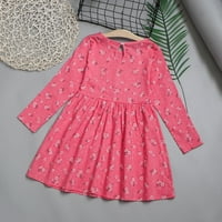 Advoicd Predškolska haljina dječje djevojke djevojke cvjetne otiske dugih rukava haljina na plaži dugih