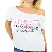 Awkward stilovi krila nade s ramena majica ružičasta vrpca prevelika majica Ženska majica za dojku Baggy