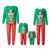 Wsevypo podudaranje porodičnih pidžama postavlja Božić PJ-a sa jelenom dugim rukavima i salonom hlačama