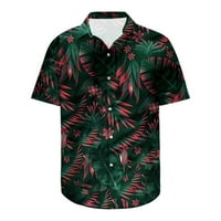 Muške havajske majice kratki rukav grafički print casual tropska majica na plaži Armijska zelena veličina