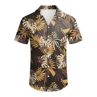 Ležerne majice Košuri tropski odmor od ispisanih kratkih rukava Classic gumb dolje proljeće ljeto odjava