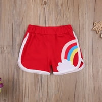 Musuos Dječja slatka Rainbow Ispiši ležerne kratke hlače, sportske pantalone sa srednjim strukom