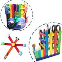 Eastjing zanatske štapiće, drvo primarne boje i šarene palice za sladoled, prirodno drvo za obnaljne štapiće za ručno DIY CRAFT rano obrazovni materijal
