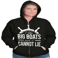 Poput velikih brodica i ja ne mogu lagati zip hoodie duksere žene Brisco marke 5x