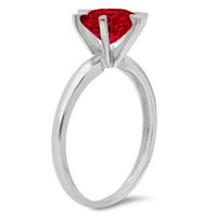 CT sjajan okrugli rez Clear Simulirani dijamant 18k bijeli zlatni pasijans prsten sz 3.5