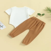 Bagilaanoe novorođene dječake duge hlače postavljena slova Ispis kratkih rukava rubnice + pantalone dojenčad ležerne odjeće