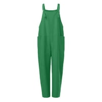 Amtdh Ženski trendovski klirens Solian Boja Radni bez rukava bez rukava sa džepovima Plus Veličina Lagane casual labave udobne pantalone Dame Fall Fashion Green XL