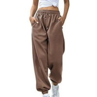 Ženske modne ležerne hlače sa čvrstim elastičnim strukom duge ravne hlače