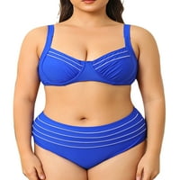 Colisha Women kupaći kostimi s plihovima visokih struka Plus veličine prevelizirani plivanje bikini
