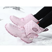 Eloshman Boys Winter Boot plišani obloženi snježne čizme Mid Calf tople cipele Škol Casual Comfort Pješačenje Neklizajuće ružičasto 13C