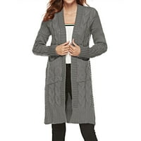 DrpGunly Jackets za žene, dugih rukava Srednja posteljina uzorak kardigan džemper jakna, ženska jakna
