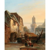 Gustave Adolphe Simonau Crni moderni uokvireni muzej umjetnički print pod nazivom - Andernach na Rajni,