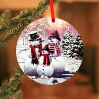 Mishuooti Christmact ukras ukrasi Anker visi pokloni bijeli obojili božićni disk DIY božićni ukras Drveni