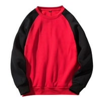 Entyinea muški pulover Dukserice Crew Crt dugih rukava Dukseri pune boje crveni xxl