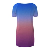 KcDigr Tunic vrhovi za žene labavo Fit modne gradijentne boje bluza Ležerne prilike Ljeto Plus veličine