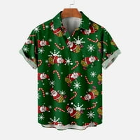 Muška majica Havajska košulja kratkih rukava spuštaju se gornja plaža casual božićni grafički tee za