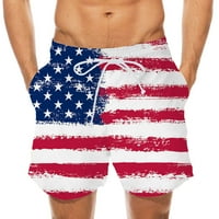 Homenesgenics muški kratke hlače Muškarci Nezavisnosti Dan Striped Flag Short Hotsas Elastične hlače