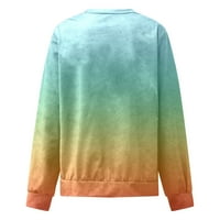 Projekcija za žene za žene za žene modni okrugli vrat dugih rukava pulover dukserice jednostavna boja