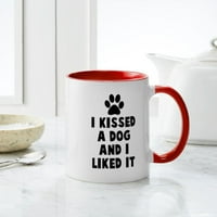 Cafepress - poljubila sam psa i svidjelo mi se - oz Keramička krigla - Novelty caffe čaj čaj