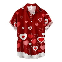Zermoge Bluzes Majice za muškarce na čišćenju Prodaja Men Ležerne tipke Valentinovo Ispis sa džepom Bluza s kratkim rukavima