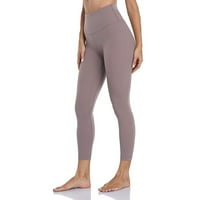 Wozhidaose Yoga hlače ružičasta haljina za žensko struk Čvrsta boja uska fitness yoga hlače skrivene joga hlače duksere žene