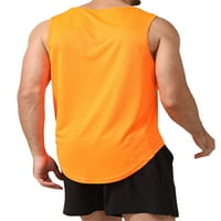 Glonme muške tenkovine majice bez rukava hladno suho ljeto vrhunsko ručno ručno prsluk prozračna baselajorska majica fluorescentna narančasta 2xl