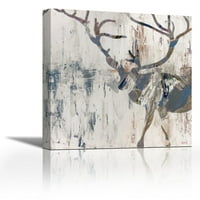 Neutralni jelen Rhizome - Savremena likovna umjetnost Giclee na platnu Galerija - zidni dekor - umjetničko slikarstvo - spreman za objesiti