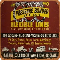 Metalni znak - Edelmann fleksibilne linije vezane za pritisak - Vintage Rusty Look