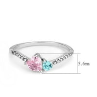 Luxe nakit dizajnira ženski prsten od nehrđajućeg čelika sa srčanim u obliku, aAA CRT CZ-u više boja
