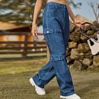 Teretne pantalone za žene sa džepovima odobrenje modne ženske proljetne ljetne džepove gumb srednje