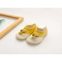 Daeful babsove podne papuče prva šetač cipela s cipelama na čarapima s kliparom elastične gumene meke jedine cipele za hodanje malih patchwork žuta 8c-9c
