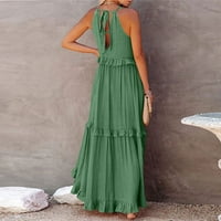 Ljetna ušteda haljina za čišćenje miarhb dame dugačka s velikim ljuljačkim zelenim l