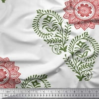 Soimoi Velvet tkanina Paisley, lišće i cvjetni mandala blok za štampanje tkanine sa dvorištem širom
