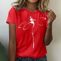 Košulje za žensku grafičku grafičku print kratkih rukava Tee majica posada na vratu Izrez labave majice smanjuju