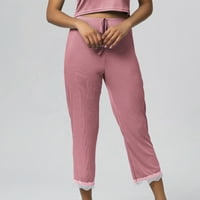 Ženski ljetni elastični struk tankih kratkih kratkih kratkih kratkih boja u boji tanki stil casual pidžama
