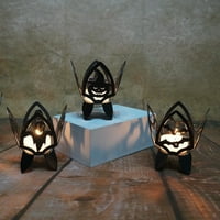 Wanwan Candlestick Retro Dekorativna otporna na toplinu Halloween bundeva Ghost Bat Spider Spider Candle Rack Decor Decor