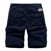Sawvnm Muške plus veličine Teretne kratke hlače Multi-džepovi opuštene ljetne plažne kratke hlače za pantalone uštede tamno plave xxxl